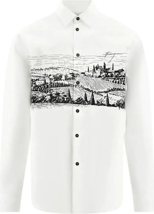 Ferragamo printed shirt - men - Cotton - L - White