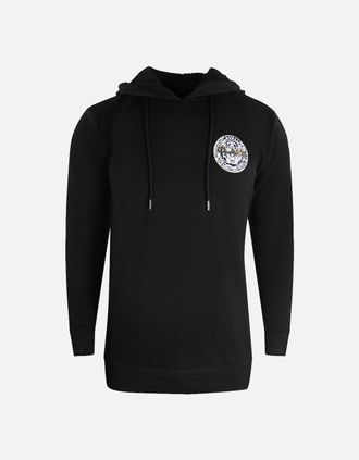 Roberto Cavalli Mens Cavalli Class Large Circle Design Black Hoodie - Size: 38