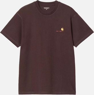 Carhartt Work in Progress Mens Carhartt WIP S/S American Script T-Shirt Palisander - Brown - Size: 44