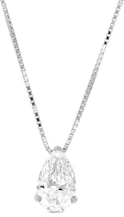 Vir Jewels 1 cttw Pear Lab Grown Diamond Solitaire Pendant Necklace in 14K Gold with Chain For Women