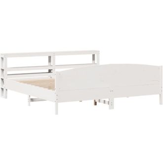 vidaXL Vidaxl - Cama Sin Colch&oacute;n Madera Maciza De Pino Blanca 180x200 Cm