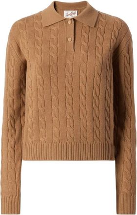 MC2 Saint Barth Savoy Polo - Dames - Polos - Bruin - M - Wol - Tops