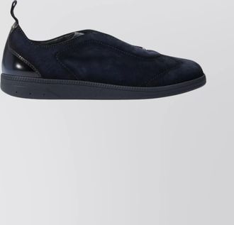 Santoni leather slip-on sneakers