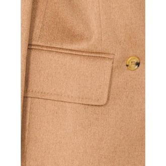 Max Mara Womens Double-Breasted Olimpia Camel Hair Blazer Brown Blazers Jacket