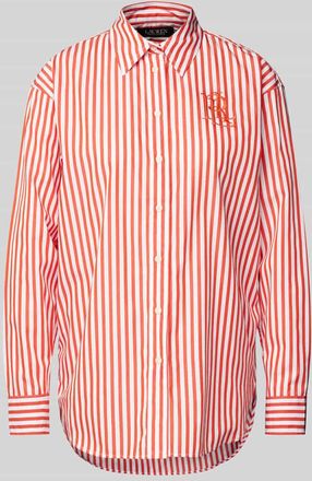 Lauren Ralph Lauren Regular Fit Hemdbluse mit Logo-Stitching Modell KOTTA in Orange, Gr&ouml;&szlig;e XS