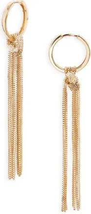Nordstrom Chain Fringe Hoop Earrings in Gold at Nordstrom