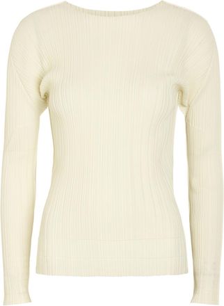 Pleats Please Issey Miyake Pleated Woven top - Off White - One Size