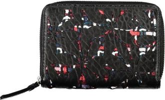 Desigual Elegante Zip Wallet met Contrasterende Accenten - Dames - Portefeuilles - Zwart - ONE Size - Accessoires