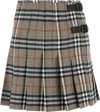 Burberry Gonna midi a quadri - Grigio