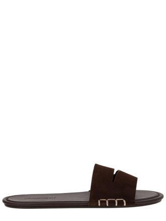 J.W.Anderson Wide Strap Brown Suede Sandals