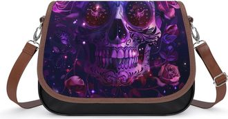 Generic Skull Rose Crossbody Bags for Women Shoulder Messenger Bag Purse Handbags