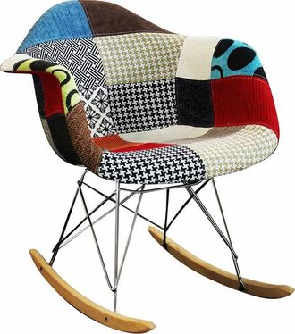 Milani Home Juliette - poltrona dondolo moderna acciaio e legno