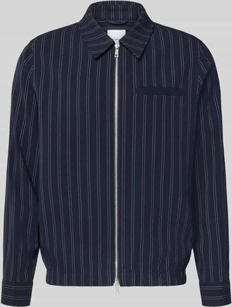 Lindbergh Lindbergh Modern Fit Hemdjacke mit Zweiwege-Rei&szlig;verschluss in Dunkelblau, Gr&ouml;&szlig;e XXXL