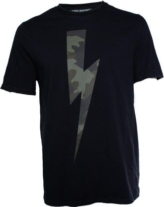 Neil Barrett thunder print tshirt with camo