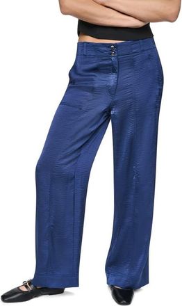 DKNY Wide Leg Glazed Pants in Intrepid Blue at Nordstrom, Size 12