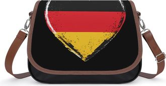 Generic German Flag Heart Germany Crossbody Bags for Women Shoulder Messenger Bag Purse Handbags