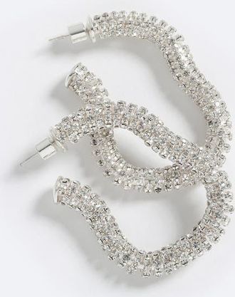 Emma Pills Obsession Sparkle Hoop in Silver at Nordstrom