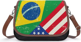 Generic US & Brazil Flag Fashion Womens Crossbody Bags Novelty Handbag Shoulder Bag Purse