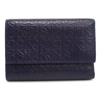 Loewe Navy Leather Wallet (Tri-Fold) (Pre-Owned)