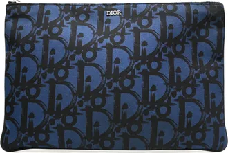 Dior Black Blue Nylon Clutch Bag (Pre-Owned)