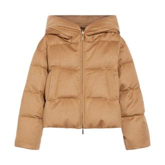Max Mara Winter Jackets, female, Brown, 2XS, Reversible Hooded Down Coat Camel