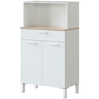 No Brand Auxiliar De Cocina Fast 2 Puerta 1 Cajon Roble Y Blanco