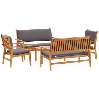 vidaXL Conjunto De Sof&aacute; De Jard&iacute;n 5 Pcs Marr&oacute;n 75 X 45 X 38cm Vidaxl