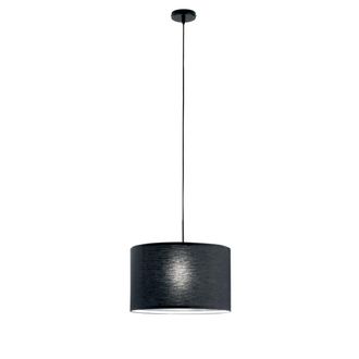 Luce-Ambiente-Design Metal Pendant Light with Black Fabric Diffuser 150x38 cm
