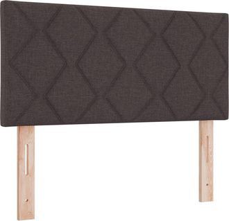 vidaXL Cabecero Con Luces De Tiras Led Con Cabecera Marr&oacute;n 90 Cm Tela Vidaxl