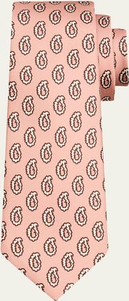 Kiton Mens Graphic Paisley Silk 7-Fold Tie