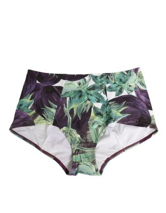 Dolce & Gabbana Womens Eggplant Print High-Waist Briefs Underwear Polyamide Clothing