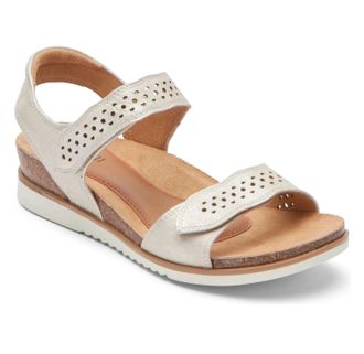 Cobb Hill Womens May Wave Strap Sandal In White