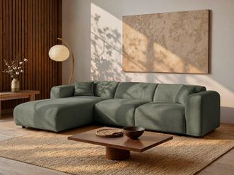 Vente-Unique Grande divano in Tessuto chin&eacute; Verde - Angolo a sinistra - POGNI di Maison C&eacute;phy