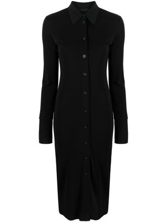 Helmut Lang Chemisier midi con bottoni - Nero