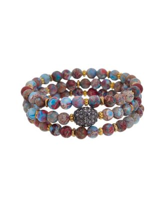 Rachel Reinhardt Jewelry Jasper & Crystal Stackable Bracelet