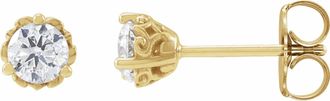 Diamond2Deal 14K Gold 1/2ct Lab-Grown Diamond Vintage-Inspired Earrings Clarity SI, Color G-H