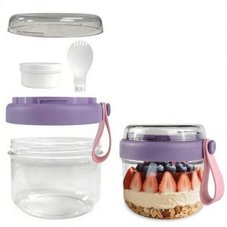 OEM Tazza Di Yogurt In Tazza Per Preparare Lo Yogurt DAvena La Sera Prima (650 Ml) Tazza Portatile Con Scatola E Cucchiaio Coperchio Ermetico Per Conserva
