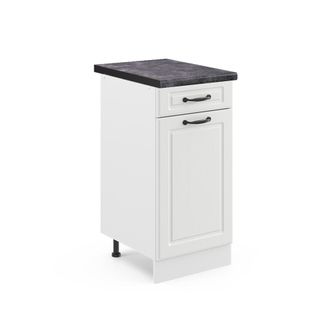 Vicco Mueble Bajo De Cocina R-line, Blanco Casa De Campo, 40 Cm, Et Antracita