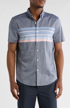 Original Penguin Short Sleeve Button-Down Shirt in Dark Sapphire at Nordstrom Rack, Size Xx-Large