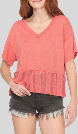Project Social T Caracas Mixed Texture V-Neck T-Shirt in Kisses at Nordstrom, Size X-Small