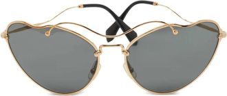 Miu Miu Occhiali da sole a farfalla - Oro