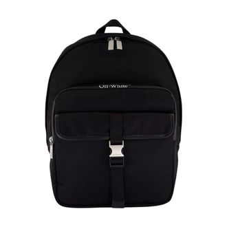 Off-white Outdoor Round Leather Backpack - male - Off White - Backpacks - Black - ONE SIZE - Bags