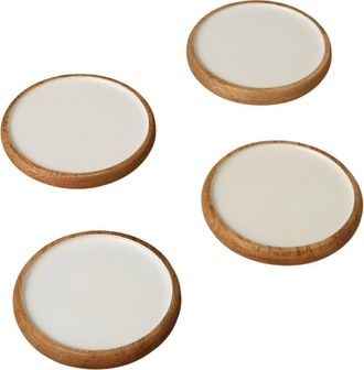 Be Home Madras Curva Round Coasters - Set of 4 in Natural at Nordstrom