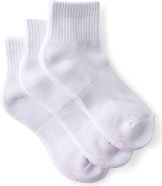 Cotton On Womens Active Body Qtr Crew Sock 3Pk in White Solid at Nordstrom