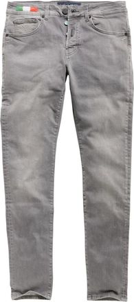 Carlo Colucci Jeans, Heren, Grijs, W32, Katoen, Vintage Jeans met Eenvoudige Wases