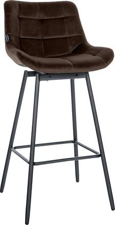 Clp Taburete De Bar Weston Giratorio 180 Grados Taburete Alto Con Respaldo Y Asiento Acolchado Marr&oacute;n Terciopelo