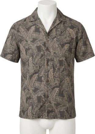 Faherty Short Sleeve Breeze Camp Shirt In Graphite Rainforest