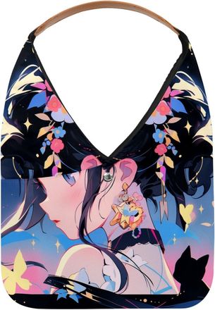 Generic Aesthetic Starry Sky Girl Reusable Lightweight Grocery Bags - Foldable Into Compact Pouch, Washable & Sturdy, Multipurpose for Shopping and Travel