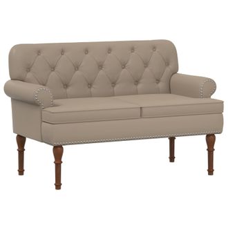 vidaXL Loveseat Con Bottoni Imbottiti Cappuccino 120 X 65 X 77 Cm Vidaxl