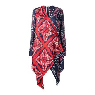 Valentino Garavani Kleedjes, Dames, Veelkleurig, S, Silk Asymmetrical Wrap Dress
